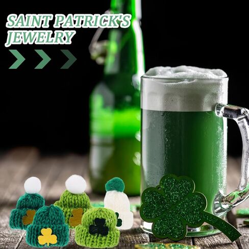 25pcs Knit Hats for Saint Patrick Day Crafts Vibrant Accessories for Dollhouse Decorations Phone Cases Party Unique Miniature Ornaments Shamrock Design in Saudi Arabia