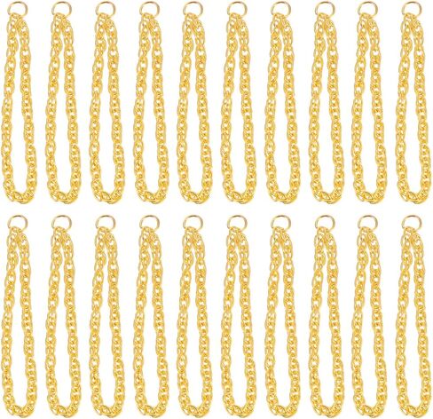 Garneck 25pcs Mini Golden Necklaces for Doll: Tiny Chains Pendant Jewelry for Doll Dress up Costume - DIY Dollhouse Outfit Decoration Props for Kids in Saudi Arabia