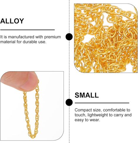 Garneck 25pcs Mini Golden Necklaces for Doll: Tiny Chains Pendant Jewelry for Doll Dress up Costume - DIY Dollhouse Outfit Decoration Props for Kids in Saudi Arabia
