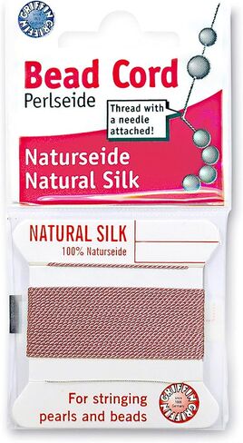 Griffin natural silk thread for stringing pearls and beads Size #2 Dark Pink in Saudi Arabia