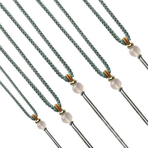 Pack of 5 Jade Strings Cords Emerald Rope for Necklace and Jewelry Making, Handmade Jade Pendant Adjustable Braided Necklace Cord (Khaki) in Saudi Arabia