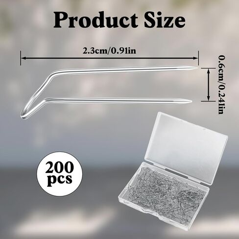 200 PCS Stainless Steel Sewing Pin Sewing U Pins U-Shaped Fork Multipurpose U Pin Needle Quilting Metal U-Pins 0.9 Inch Double Blocking U-Pin for Quilting Crafts DIY Jewelry Making in Saudi Arabia