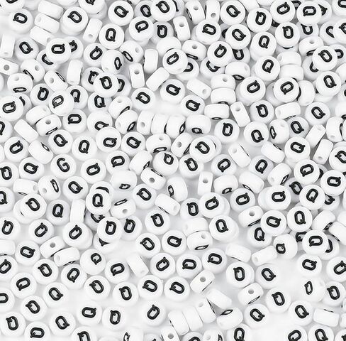 300PCS Letter Beads Acrylic Alphabet Beads White Round Letter S for Jewelry Bracelet Necklace Friendship 4X7mm in Saudi Arabia
