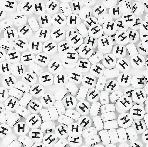 300PCS Letter Beads Acrylic Alphabet Beads White Round Letter S for Jewelry Bracelet Necklace Friendship 4X7mm in Saudi Arabia