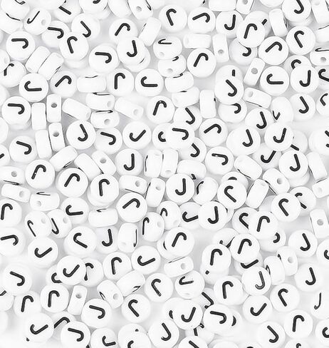 300PCS Letter Beads Acrylic Alphabet Beads White Round Letter S for Jewelry Bracelet Necklace Friendship 4X7mm in Saudi Arabia