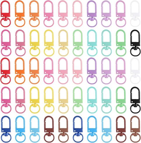 50PCS Lobster Claw Clasps for Keychains Swivel Snap Hooks Key Chain Hooks for Jewelry Making Purse Bags Dog Tags Keychain Clasp Connector Art Crafts in Saudi Arabia