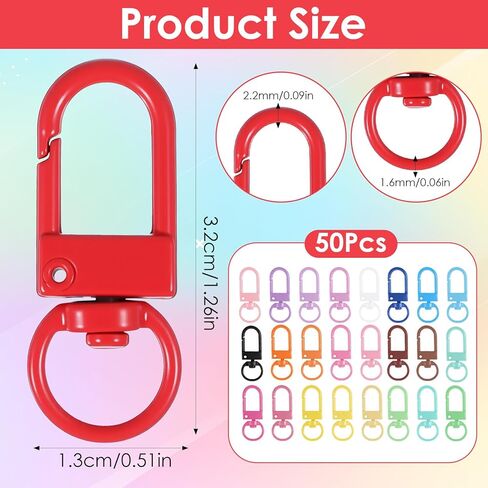 50PCS Lobster Claw Clasps for Keychains Swivel Snap Hooks Key Chain Hooks for Jewelry Making Purse Bags Dog Tags Keychain Clasp Connector Art Crafts in Saudi Arabia
