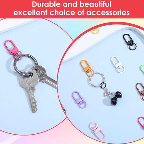 50PCS Lobster Claw Clasps for Keychains Swivel Snap Hooks Key Chain Hooks for Jewelry Making Purse Bags Dog Tags Keychain Clasp Connector Art Crafts in Saudi Arabia
