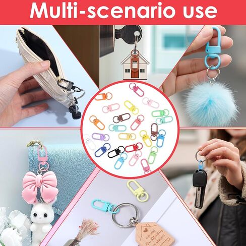 50PCS Lobster Claw Clasps for Keychains Swivel Snap Hooks Key Chain Hooks for Jewelry Making Purse Bags Dog Tags Keychain Clasp Connector Art Crafts in Saudi Arabia