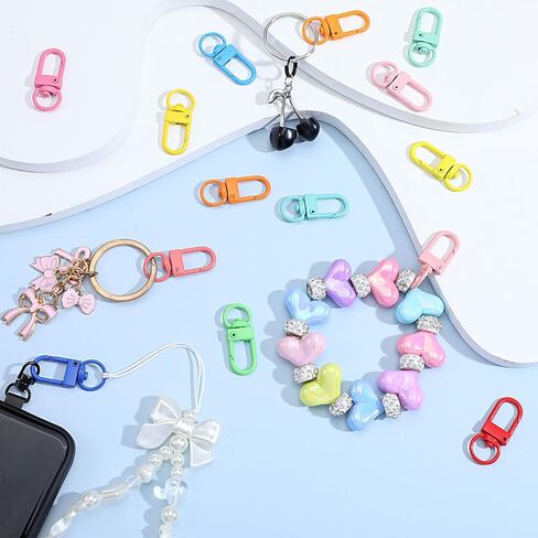 50PCS Lobster Claw Clasps for Keychains Swivel Snap Hooks Key Chain Hooks for Jewelry Making Purse Bags Dog Tags Keychain Clasp Connector Art Crafts in Saudi Arabia