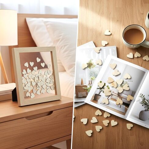 100PCS Wooden Hearts for Crafts 1 Inch Heart Shaped Unfinished Wood Cutouts for Crafts DIY Thanksgiving Christmas Ornaments Wedding Guest Book Decoration in Saudi Arabia