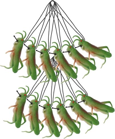 12 قطعة من مجسمات الجنادب الواقعية من تويفيان لنماذج الحشرات التعليمية للحفلات ذات طابع الحشرات، أغطية الكعكة، حشرة مطاطية ناعمة للأولاد in Kuwait