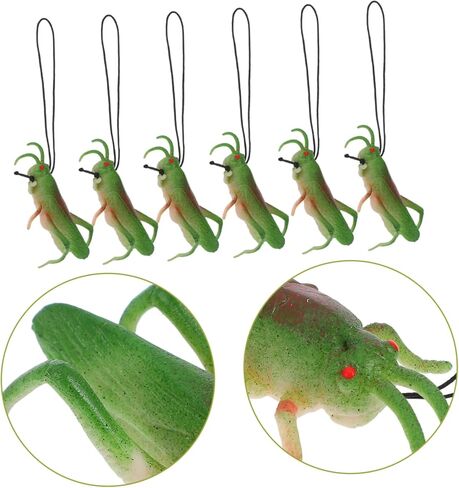 12 قطعة من مجسمات الجنادب الواقعية من تويفيان لنماذج الحشرات التعليمية للحفلات ذات طابع الحشرات، أغطية الكعكة، حشرة مطاطية ناعمة للأولاد in Kuwait