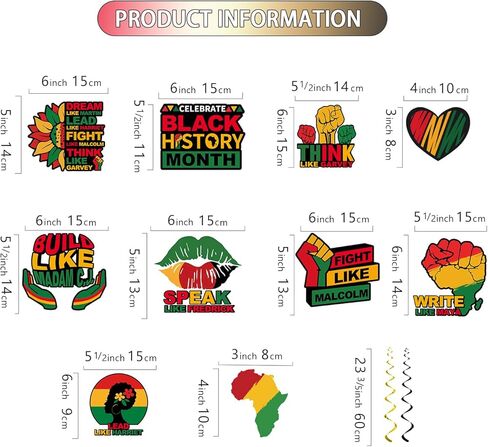 36Pcs Black History Month Decorations Hanging Swirls, NO-DIY Black History Month Decor Foil Ceiling Streams, African American BHM Festival Decor Black History Decorations Hanging Swirls in Saudi Arabia