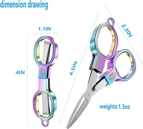 2PCS Folding Scissors, Stainless Steel Safety Portable Mini Travel Small Scissors, Foldable Pocket Badge Scissor, Suitable for Travel, Home, Office, Craft, Sewing, Nurse Accessories in Saudi Arabia