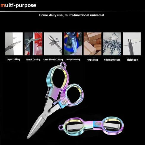 2PCS Folding Scissors, Stainless Steel Safety Portable Mini Travel Small Scissors, Foldable Pocket Badge Scissor, Suitable for Travel, Home, Office, Craft, Sewing, Nurse Accessories in Saudi Arabia
