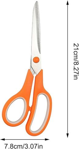 2 Pcs Orange 8" Student Scissors, Multifunctional Scissors, Professional Stainless Steel Comfort Grip, Handmade Projects Suitable for Students, Comfort Right/Left Handed Cutting and Measuring Devices in Saudi Arabia