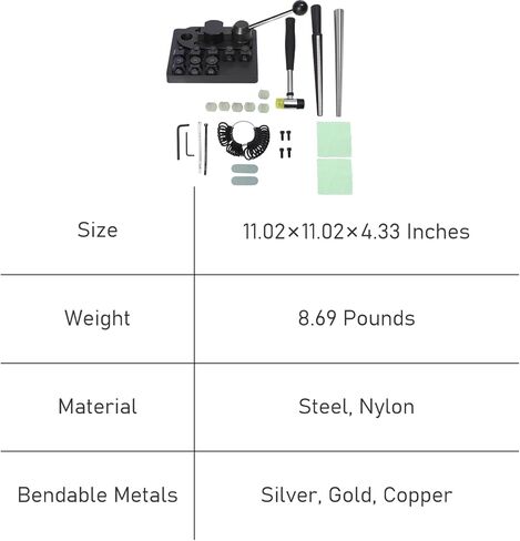 Taddien Ring Bender, Ring Bending Tool with Nylon Dies, Complete Rings Bending Tool Set, Professional Upgraded Ring Making Kit for Jewelers, Spoon, Rings in Saudi Arabia