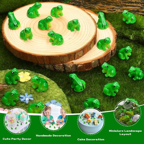 130PCS Mini Resin Frogs Animal Ornaments, Suitable for Garden Lawn, Toy Houses, Miniature Landscapes, DIY Creations, and Home Outdoor Party Decorations in Saudi Arabia