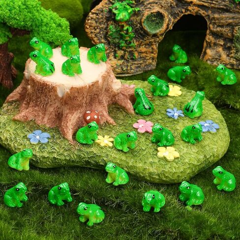 130PCS Mini Resin Frogs Animal Ornaments, Suitable for Garden Lawn, Toy Houses, Miniature Landscapes, DIY Creations, and Home Outdoor Party Decorations in Saudi Arabia