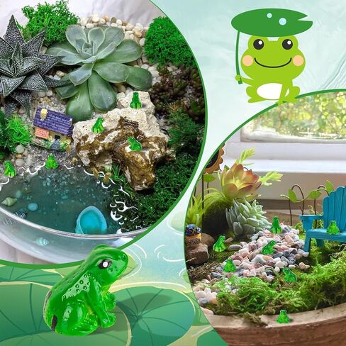 130PCS Mini Resin Frogs Animal Ornaments, Suitable for Garden Lawn, Toy Houses, Miniature Landscapes, DIY Creations, and Home Outdoor Party Decorations in Saudi Arabia