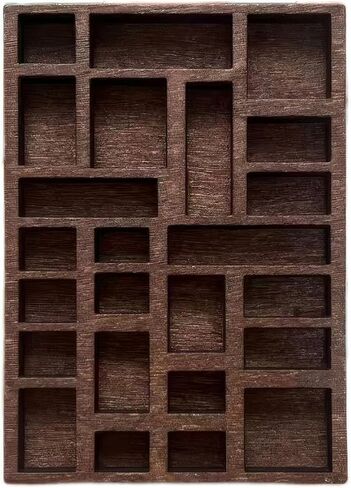Wooden Miniature Trinket Shelf & Shadow Box (Dark Brown): Multi-Grid Organizer for Tiny Collectibles, Miniatures, Dollhouse Accessories & Desk Display in Saudi Arabia