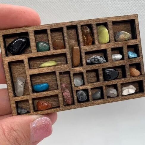 Wooden Miniature Trinket Shelf & Shadow Box (Dark Brown): Multi-Grid Organizer for Tiny Collectibles, Miniatures, Dollhouse Accessories & Desk Display in Saudi Arabia