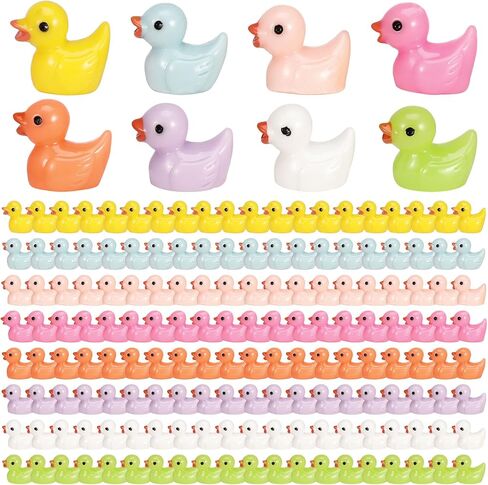 160 PCS Mini Resin Duck Figures, 8 Colors Miniature Realistic Plastic Cute Figures, Garden Ornament Decoration for Dollhouse DIY Crafts Landscape Home Decor in Saudi Arabia