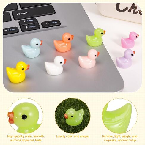 160 PCS Mini Resin Duck Figures, 8 Colors Miniature Realistic Plastic Cute Figures, Garden Ornament Decoration for Dollhouse DIY Crafts Landscape Home Decor in Saudi Arabia