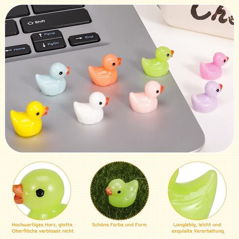 160 PCS Mini Resin Duck Figures, 8 Colors Miniature Realistic Plastic Cute Figures, Garden Ornament Decoration for Dollhouse DIY Crafts Landscape Home Decor in Saudi Arabia