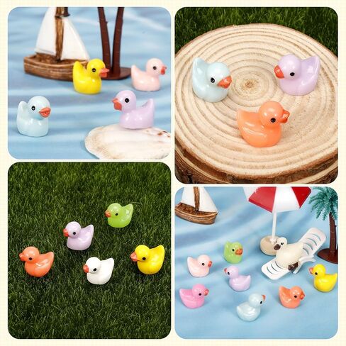 160 PCS Mini Resin Duck Figures, 8 Colors Miniature Realistic Plastic Cute Figures, Garden Ornament Decoration for Dollhouse DIY Crafts Landscape Home Decor in Saudi Arabia
