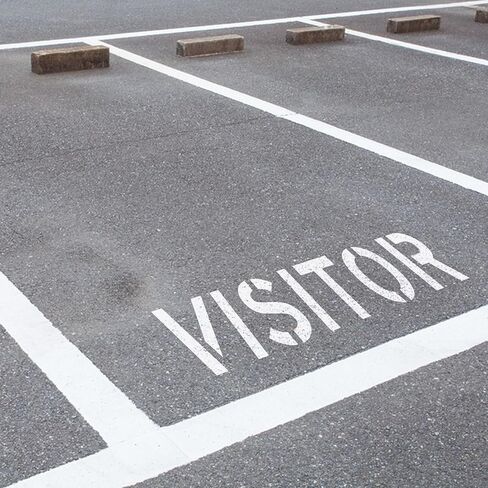 Visitor Parking Stencil, 8" Letter Height Reusable Foldable Silicone Stencil, Pavement Marking Template for Asphalt & Concrete, Outer Size 12"x44", 1mm Thickness, for Visitor Signs & Pavement Lot in Saudi Arabia