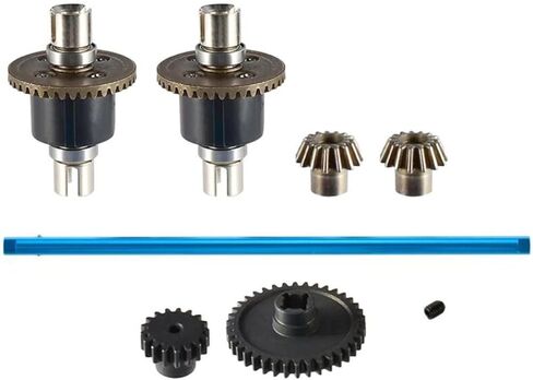 1/18 RC سيارة مجموعة تفاضلية معدنية 38T Gear 17T Gear التفاضلية الناقل محرك رمح التوجيه المحور التروس التفاضلية البالية والعتاد ل WLtoys A949 A959 A969 A979 K929 A959-B A969-B A979-B K929-B RC سيارة in Saudi Arabia