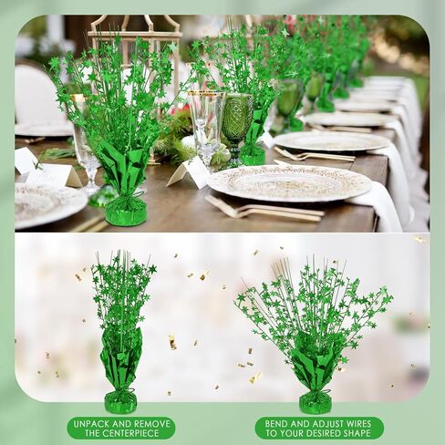 12 Pack Metallic Star Foil Spray Centerpieces for Table Decorations .Vibrant Color Party Decor for Birthday, Graduation, Anniversary, New Year's Eve (Green) in Saudi Arabia