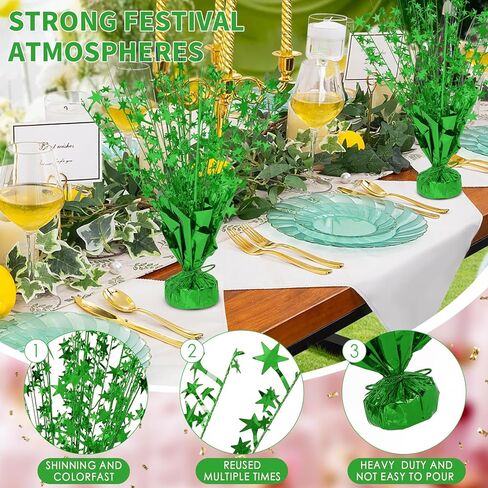 12 Pack Metallic Star Foil Spray Centerpieces for Table Decorations .Vibrant Color Party Decor for Birthday, Graduation, Anniversary, New Year's Eve (Green) in Saudi Arabia