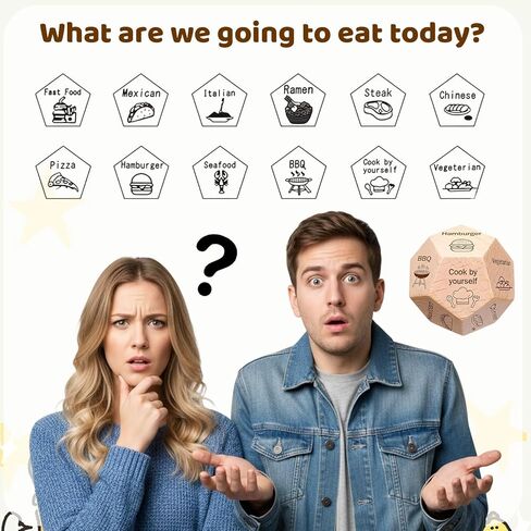 5pcs 1.18inch Decision Dice Set, Relationship Building Activities for Couples, Date Night Planning Solutions, Spontaneous Romantic Getaways, Beech Wood Dice Collection in Kuwait