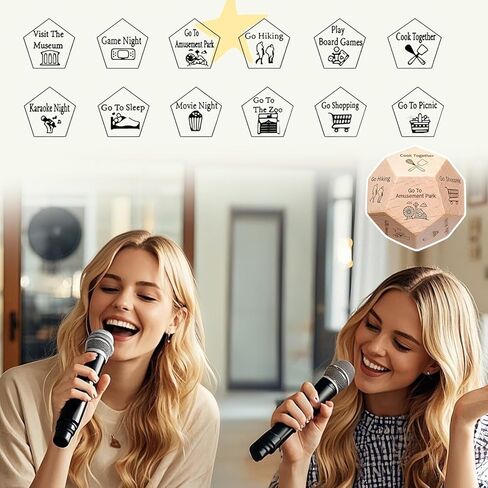 5pcs 1.18inch Decision Dice Set, Relationship Building Activities for Couples, Date Night Planning Solutions, Spontaneous Romantic Getaways, Beech Wood Dice Collection in Kuwait