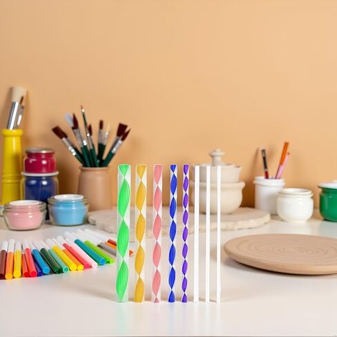 8Pcs Dotting Tools for Painting, Acrylic Dowel Rods Colorful Cylinder Rods Clear Round Sticks Assorted, Size Rods Mandala Dotting Tools for Painting Pottery, Dot Painting in Saudi Arabia