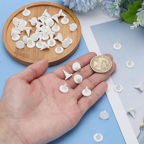 WEBEEDY 50 قطعة من فرن الفخار المخروطي الأبيض، أظافر متحركة من السيراميك لدعم مقاومة للحرارة للفخار الطيني، أدوات فخار قابلة لإعادة الاستخدام بدرجة حرارة عالية للخزافين وفناني الطين، 0.5 × 0.47 بوصة/1.3 × 1.1 سم in Kuwait