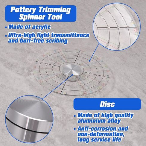 SPEEDWOX 2 Pack Ceramic Pottery Trimming Spinner Tools 4.72 inch Rotary Disc Pottery Wheel Trimmer Tool Clay Small Tools with 30mm Metal Pottery Throwing Wheel Suitable for Potters and Clay Artists in Saudi Arabia