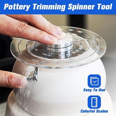 SPEEDWOX 2 Pack Ceramic Pottery Trimming Spinner Tools 4.72 inch Rotary Disc Pottery Wheel Trimmer Tool Clay Small Tools with 30mm Metal Pottery Throwing Wheel Suitable for Potters and Clay Artists in Saudi Arabia