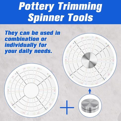 SPEEDWOX 2 Pack Ceramic Pottery Trimming Spinner Tools 4.72 inch Rotary Disc Pottery Wheel Trimmer Tool Clay Small Tools with 30mm Metal Pottery Throwing Wheel Suitable for Potters and Clay Artists in Saudi Arabia