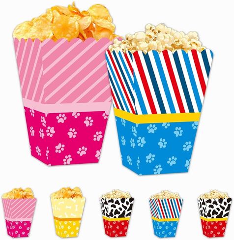 YiBodollar 20PCS Paw Birthday Party Snack Treat Boxes Dog Themed Kids Boys Girls Birthday Party Supplies Favors Decorations in Saudi Arabia
