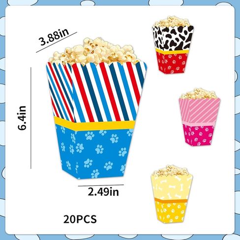 YiBodollar 20PCS Paw Birthday Party Snack Treat Boxes Dog Themed Kids Boys Girls Birthday Party Supplies Favors Decorations in Saudi Arabia