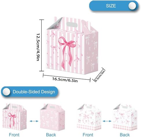16PCS Pink Bow Paper Gifts Boxes for Birthday, Hot Pink Bachelorette, Engagement & Bow Birthday Party Decoration Coquette Bow Themed Party Favor in Saudi Arabia