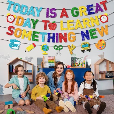 Welcome To School Banner,Today Is A Great Day To Learn Something New Banner for Welcome Back banner School Decorations 1st Day Of school in Saudi Arabia