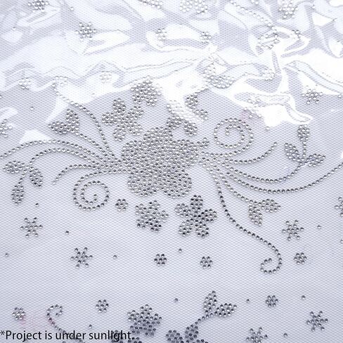 3pcs Floral Rhinestone Iron-On Patch – Elegant Flower & Vine Heat Transfer Applique for DIY Crafts, Clothing, Bags, Accessories – 9.05x4.13 Inch Silver Crystal Bling Design in Saudi Arabia