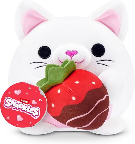 لعبة سناكلز فالنتاين مقاس 8 بوصة (قطة مع شوكولاتة الفراولة) من زورو - حيوان محشو فائق النعومة مع ملحقات عيد الحب، يمكن تجميعها للأطفال والمراهقين والمراهقين والهدايا in Kuwait