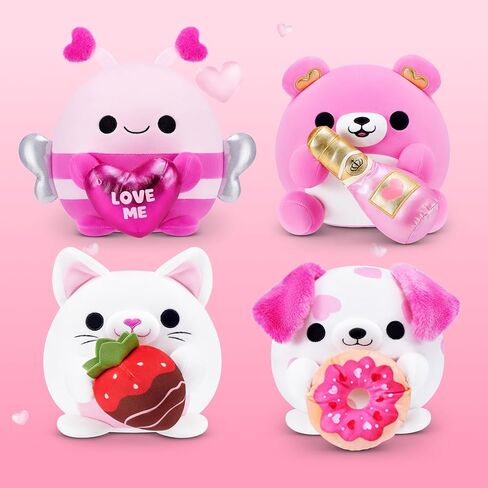 لعبة سناكلز فالنتاين مقاس 8 بوصة (قطة مع شوكولاتة الفراولة) من زورو - حيوان محشو فائق النعومة مع ملحقات عيد الحب، يمكن تجميعها للأطفال والمراهقين والمراهقين والهدايا in Kuwait