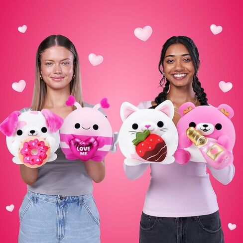 لعبة سناكلز فالنتاين مقاس 8 بوصة (قطة مع شوكولاتة الفراولة) من زورو - حيوان محشو فائق النعومة مع ملحقات عيد الحب، يمكن تجميعها للأطفال والمراهقين والمراهقين والهدايا in Kuwait